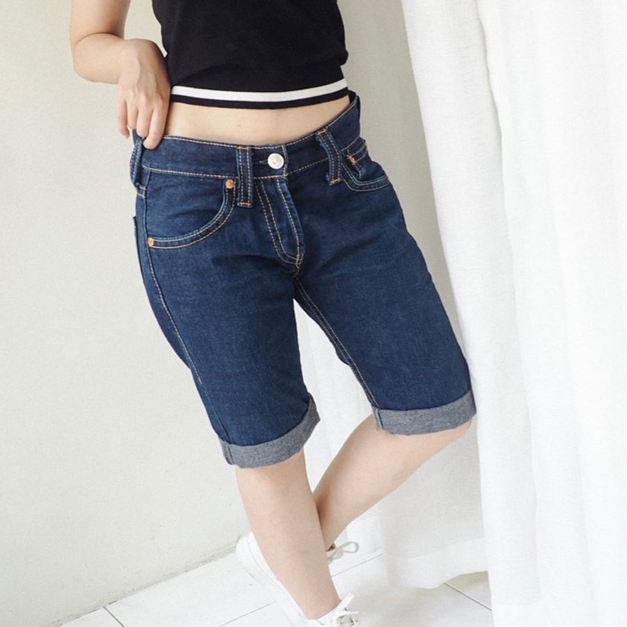 levis 901 / W30 暗夜深藍 男丹寧牛仔短褲 自改古著 vintage-8