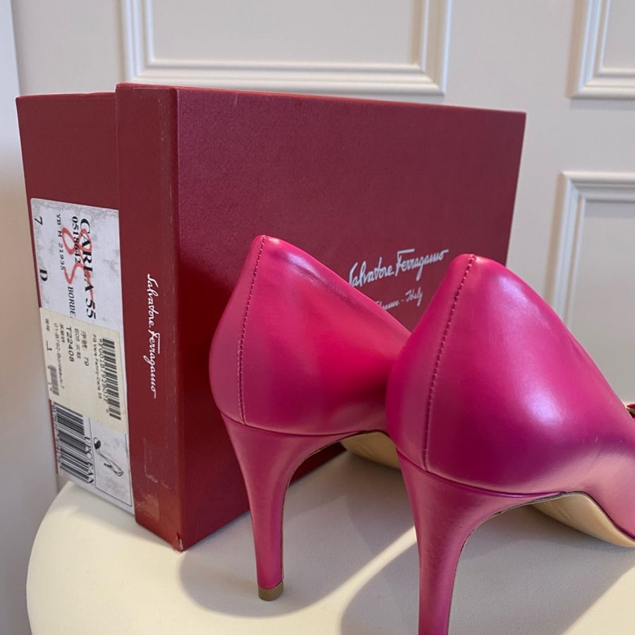 Salvatore Ferragamo 露指蝴蝶結跟鞋-3