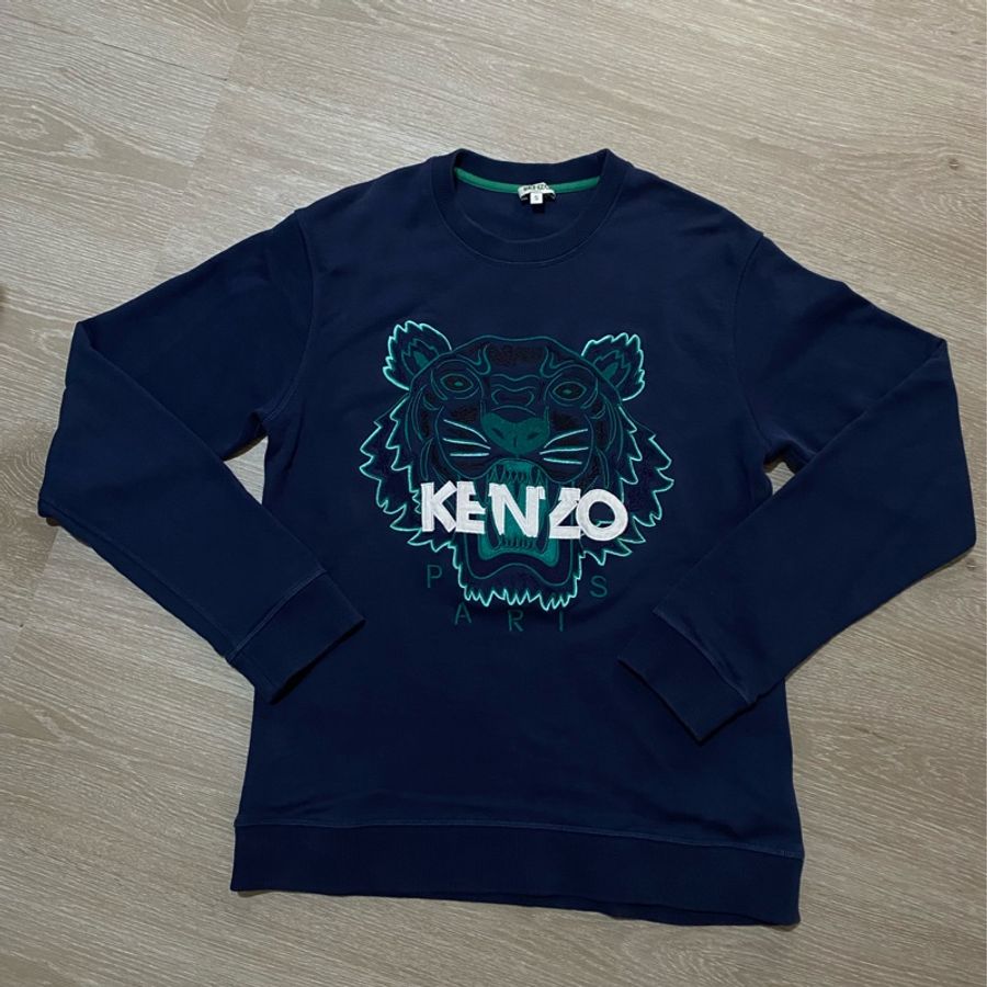Kenzo 老虎頭刺繡圓領衛衣-0