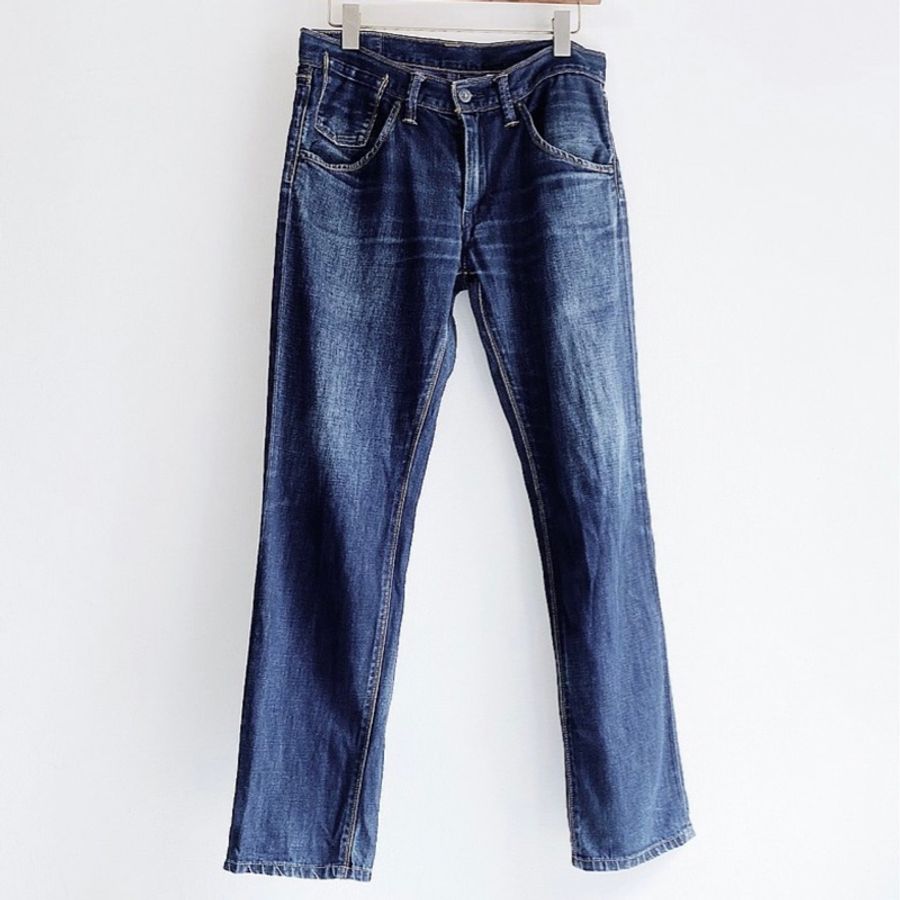 levis / 511 W31L34 深藍素經典 古著中低 腰丹寧牛仔長褲vintage-0