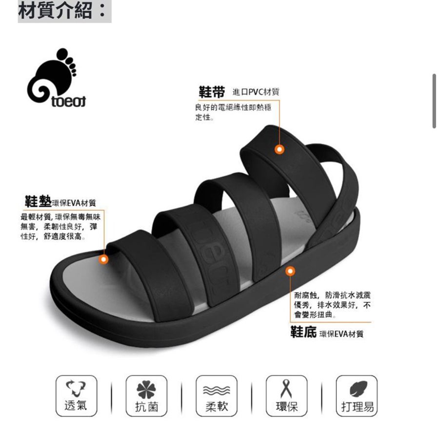 TOEOT 韓國百變涼鞋自製涼鞋 拖鞋 韓流 潮流 黑灰-0