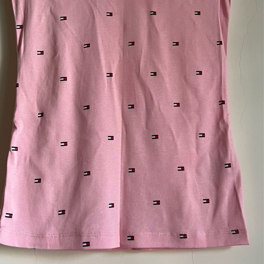 Tommy Hilfiger粉V短T-3