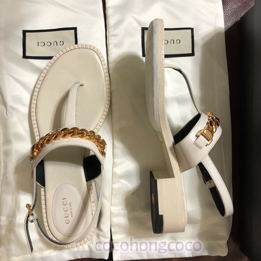 Gucci白色涼鞋-2