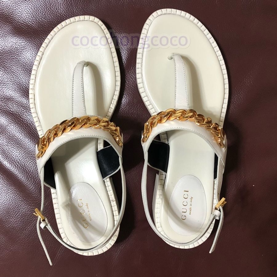 Gucci白色涼鞋-4