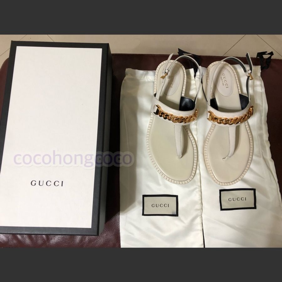 Gucci白色涼鞋-5