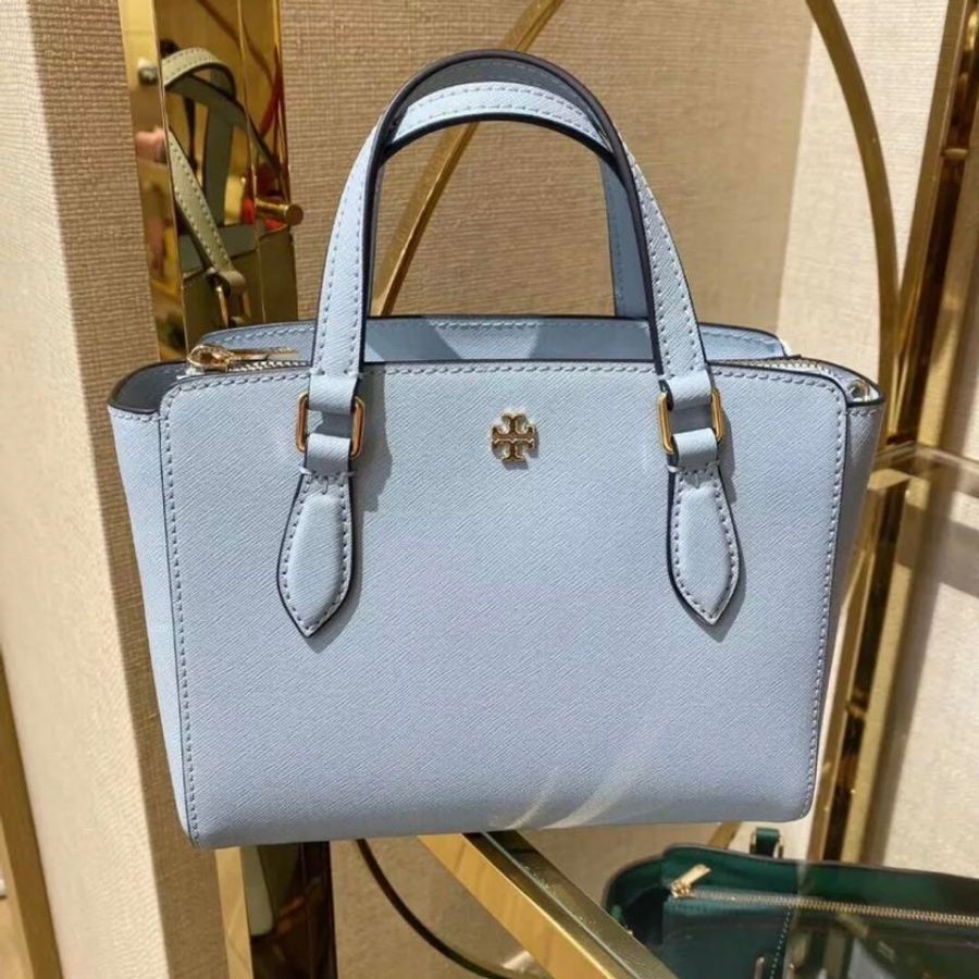 全新Tory Burch Emerson 迷你托特包 小號殺手包 斜背包 防刮 天藍色-0
