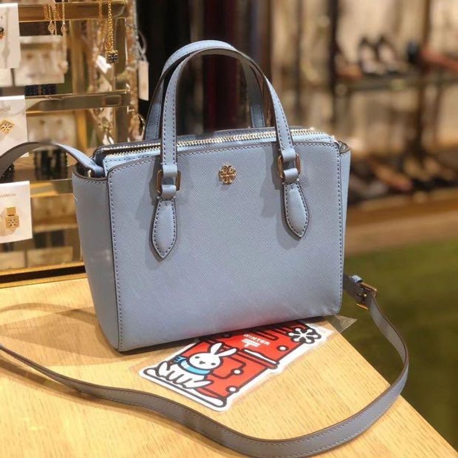 全新Tory Burch Emerson 迷你托特包 小號殺手包 斜背包 防刮 天藍色-3