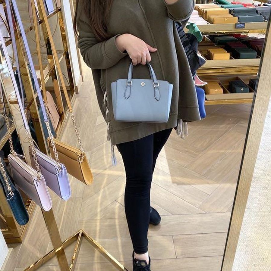 全新Tory Burch Emerson 迷你托特包 小號殺手包 斜背包 防刮 天藍色-6