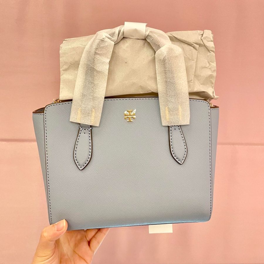 全新Tory Burch Emerson 迷你托特包 小號殺手包 斜背包 防刮 天藍色-7