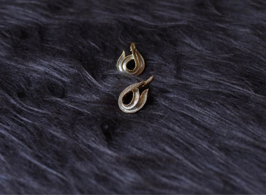 春季愛戀焰甜蜜之火 古董珠寶耳針式飾品 耳環 piercing earrings-1