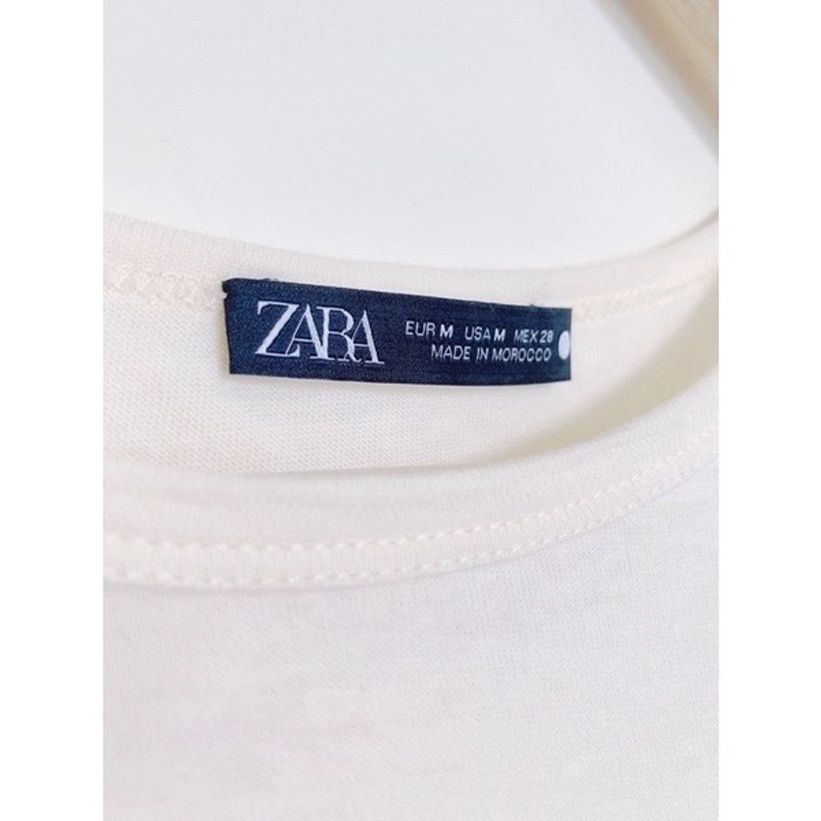 ZARA無袖 T恤 內搭 上衣M/ 淺米白 舒服棉 遮小腹 造型時尚-1