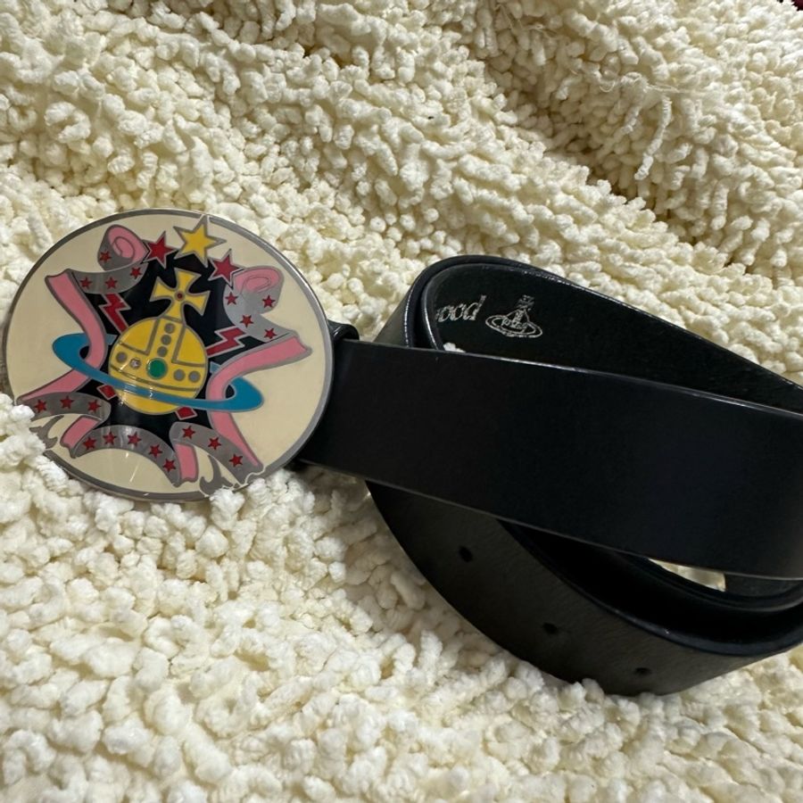 二手私物【Vivienne Westwood】大土星皮帶 腰帶 Big Buckle-8