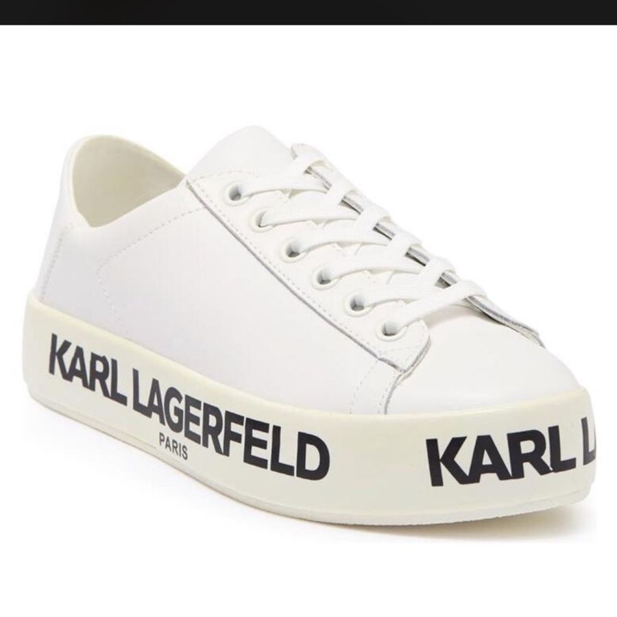 美國正品KARL LAGERFELD PARIS 老佛爺卡爾拉格斐Sneaker字母小白鞋-0