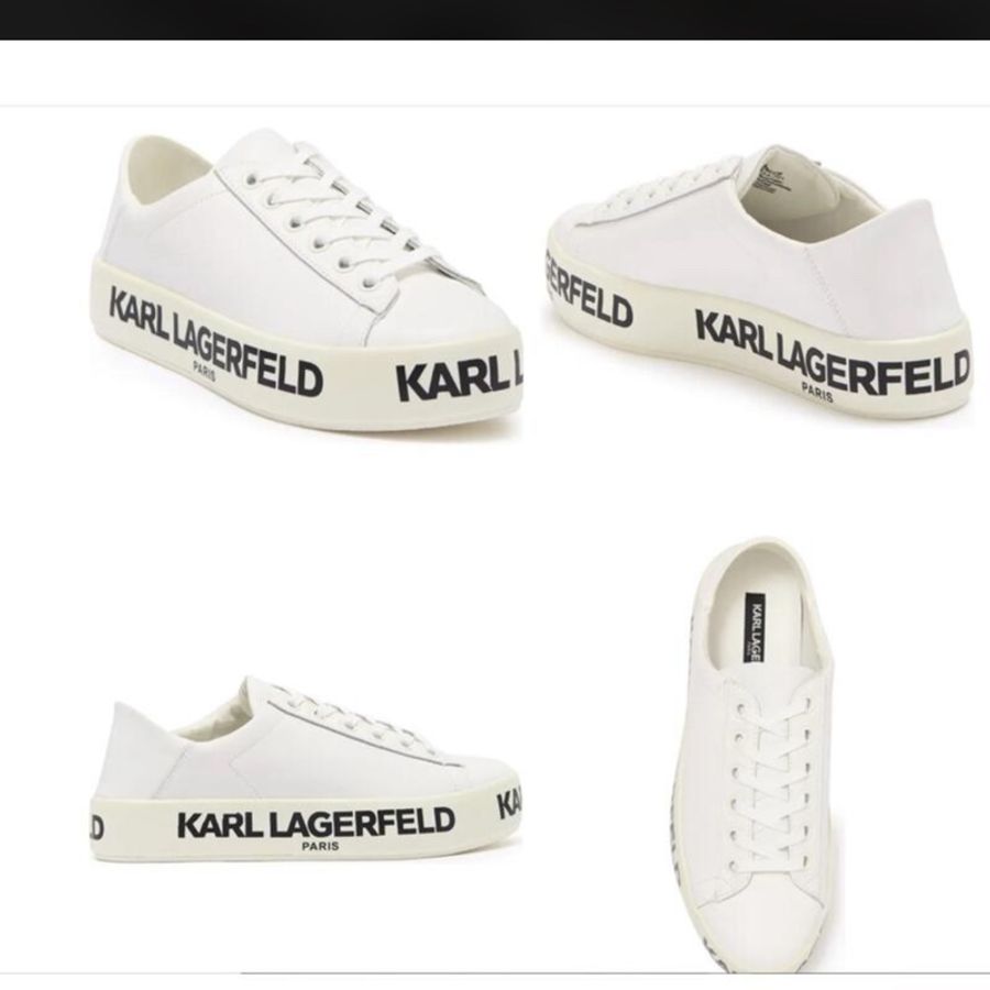 美國正品KARL LAGERFELD PARIS 老佛爺卡爾拉格斐Sneaker字母小白鞋-3