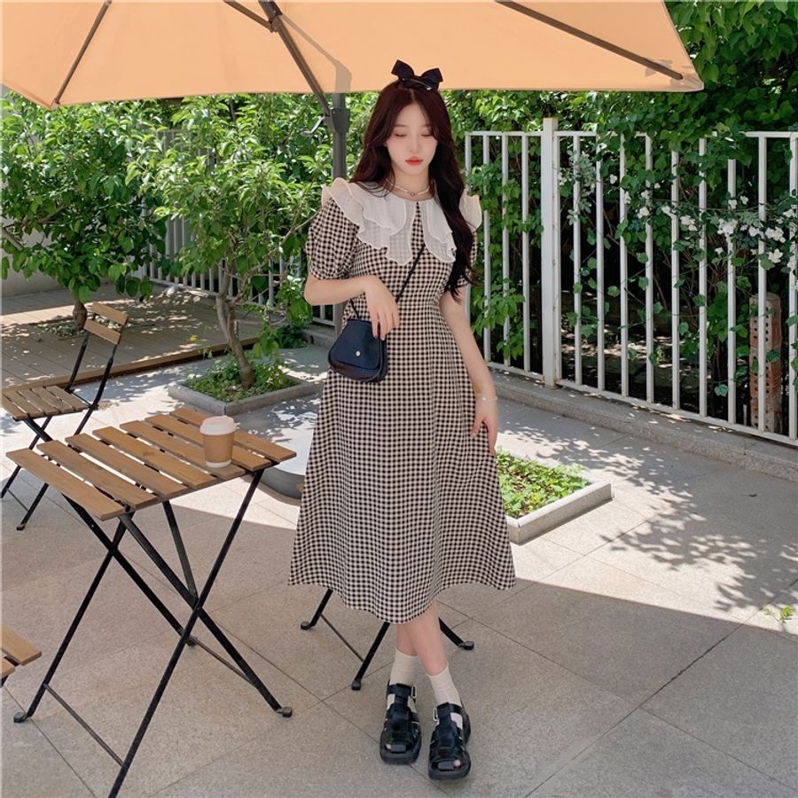 格子洋裝👗-0