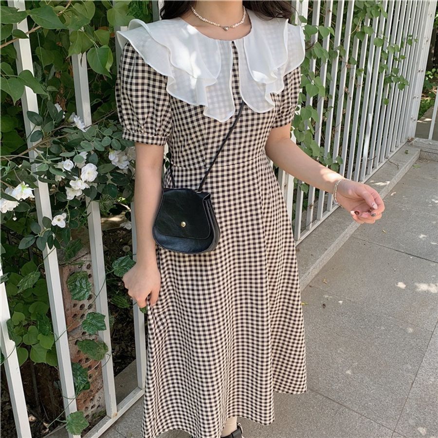 格子洋裝👗-2