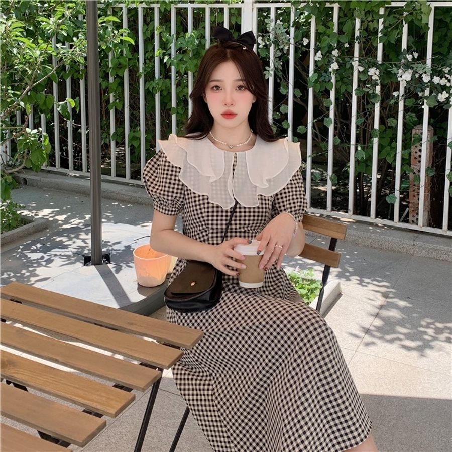 格子洋裝👗-3