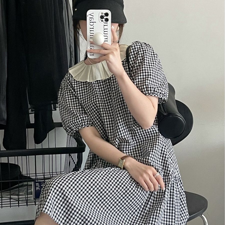 格子洋裝👗-0