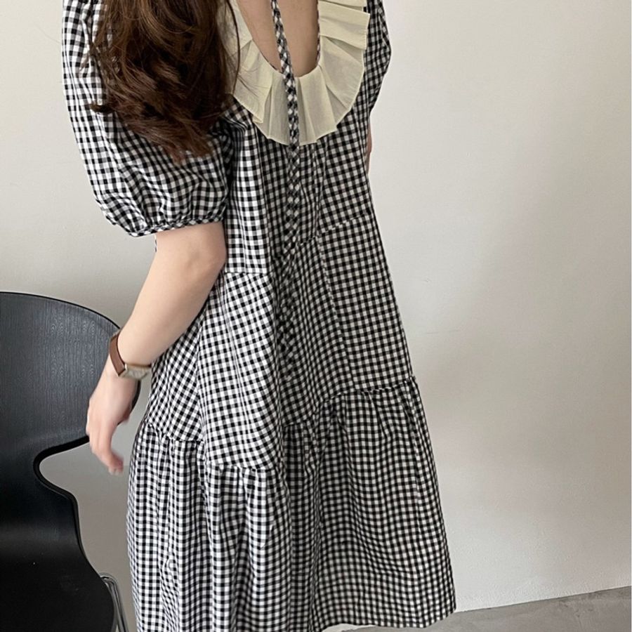 格子洋裝👗-3