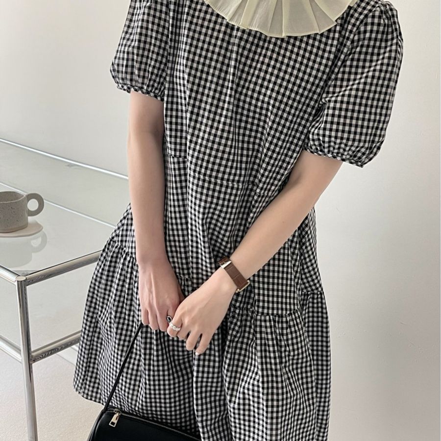 格子洋裝👗-5