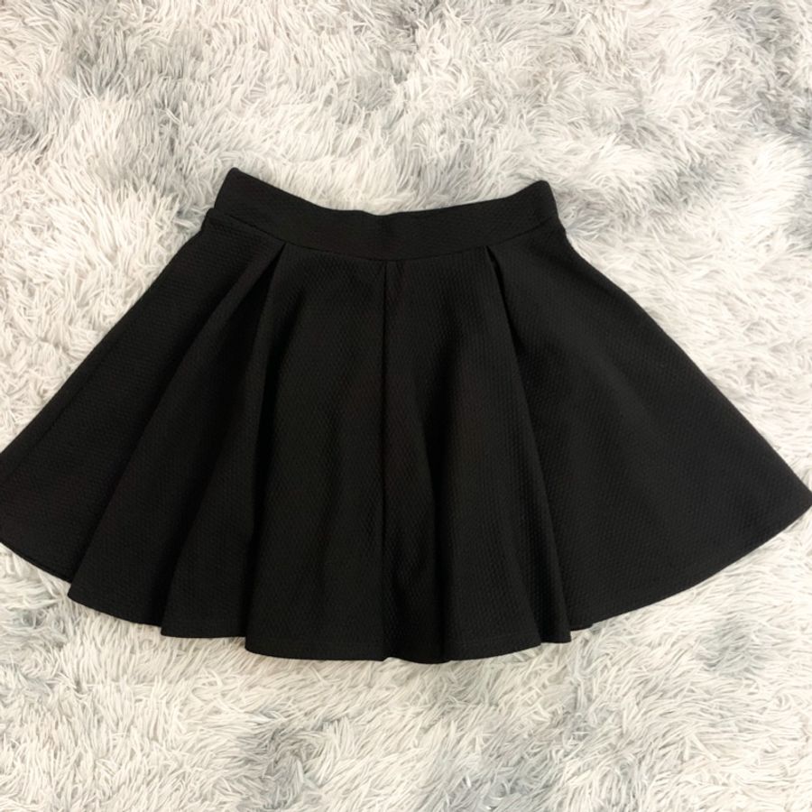 Miss Selfridge 黑色可愛印壓格紋短裙-2
