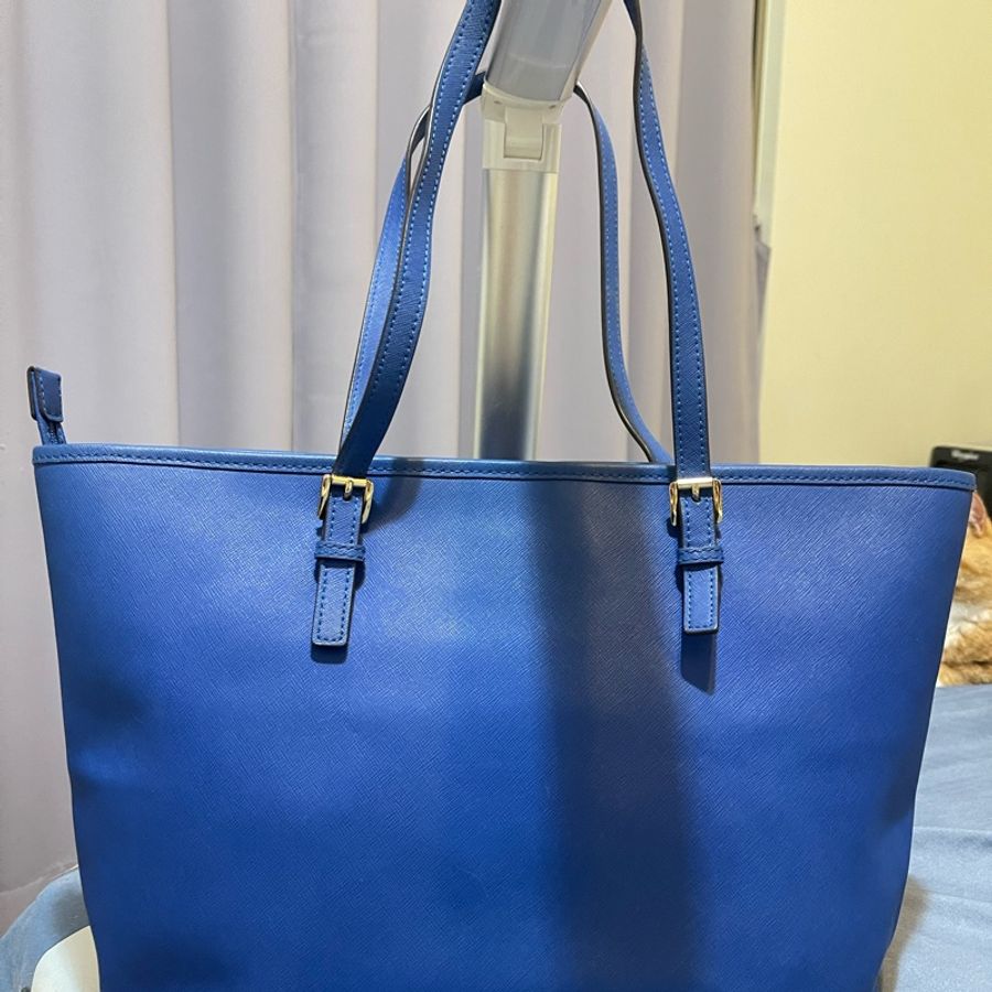 MICHAEL KORS MK 藍色 皮革 肩背包 單肩包 通勤包二手真品-1