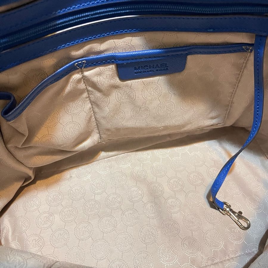 MICHAEL KORS MK 藍色 皮革 肩背包 單肩包 通勤包二手真品-3