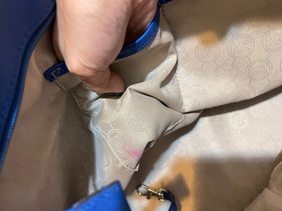 MICHAEL KORS MK 藍色 皮革 肩背包 單肩包 通勤包二手真品-4