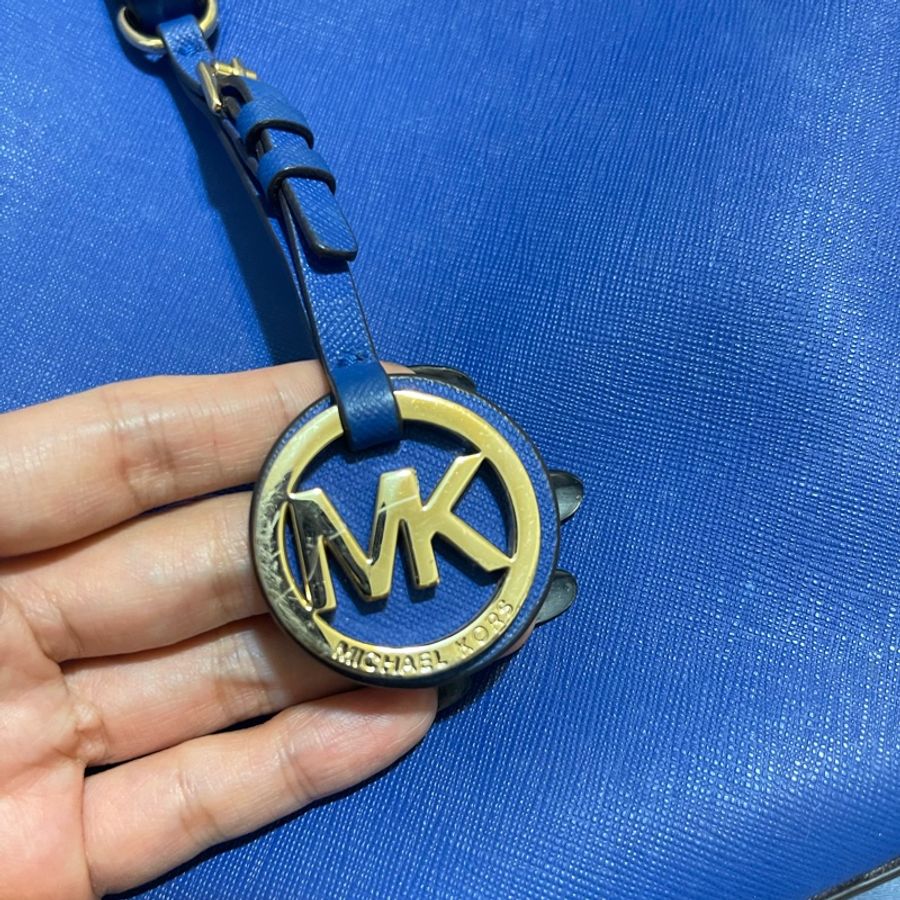 MICHAEL KORS MK 藍色 皮革 肩背包 單肩包 通勤包二手真品-6