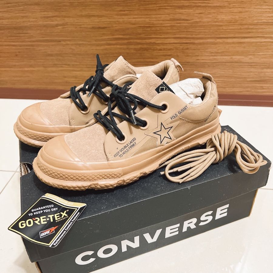 正版converse 防水膠底運動鞋one star MC18 X Gore-Tex 沙土 咖啡 162585C 女-0