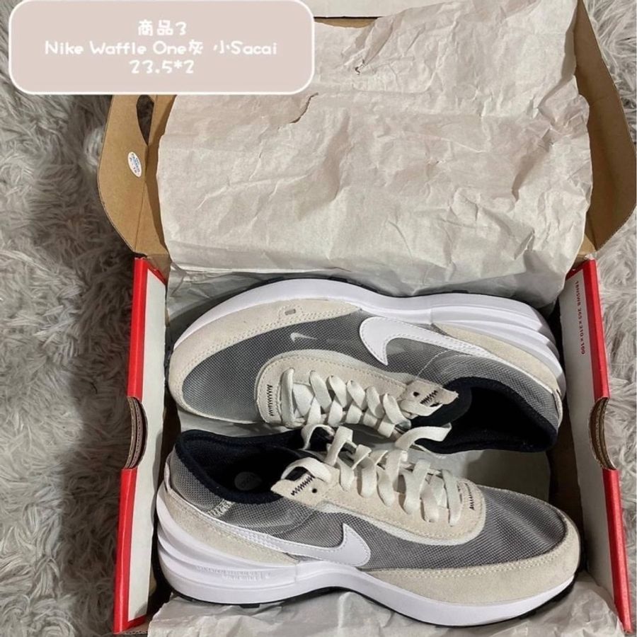 【台灣下單12H內出貨】Nike正品現貨下單後立馬出貨!Nike Waffle One 灰-23.5cm(無穿過但送洗過一次,有鞋盒無防塵紙)-0