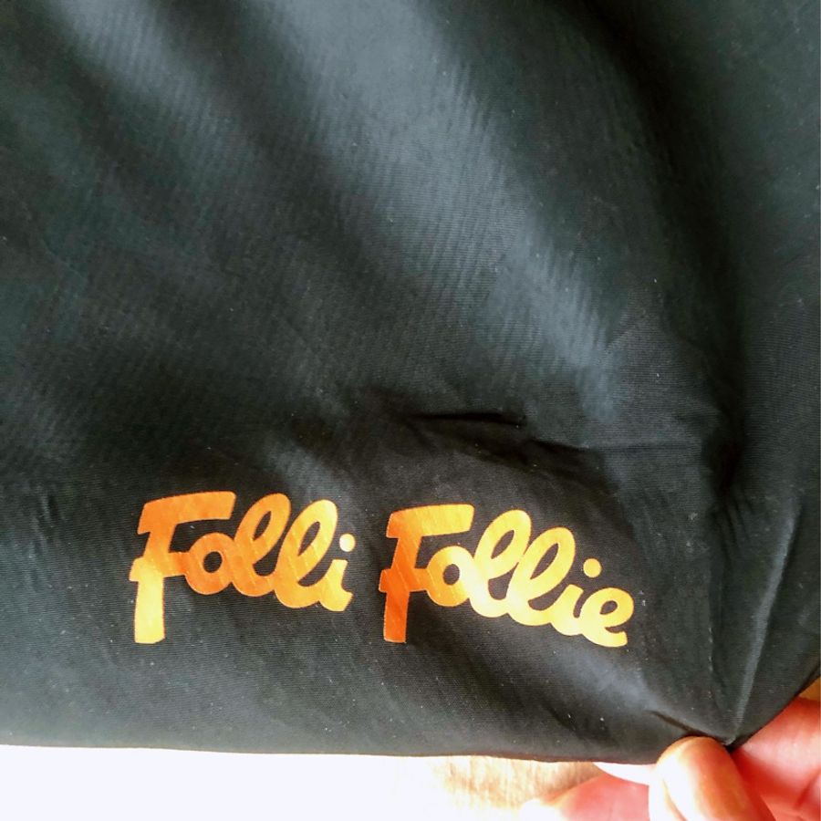 Folli Follie 經典橘色圖騰 收納購物袋 精緻做工-2