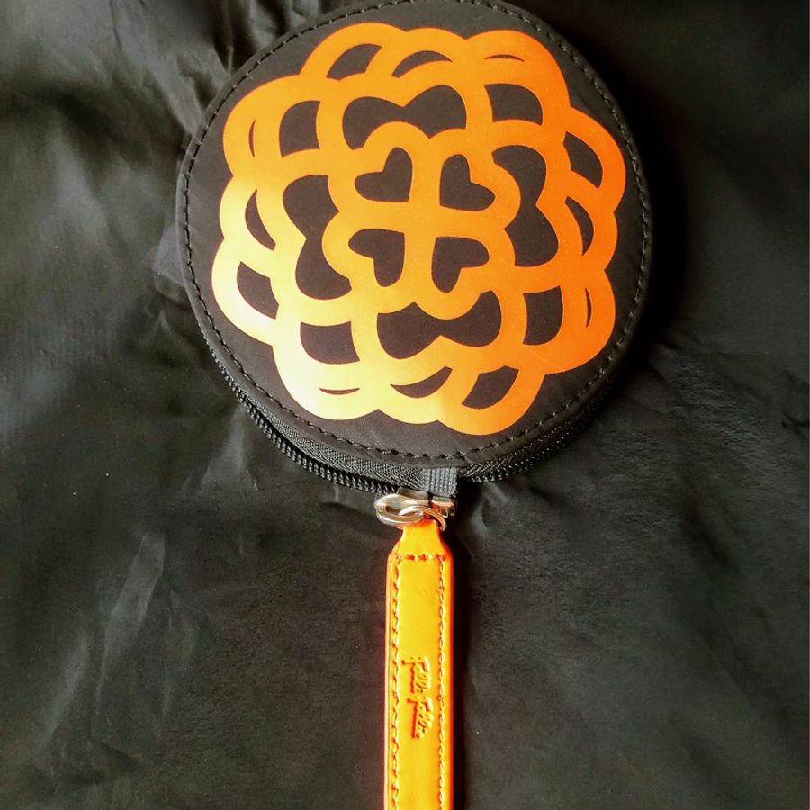 Folli Follie 經典橘色圖騰 收納購物袋 精緻做工-3