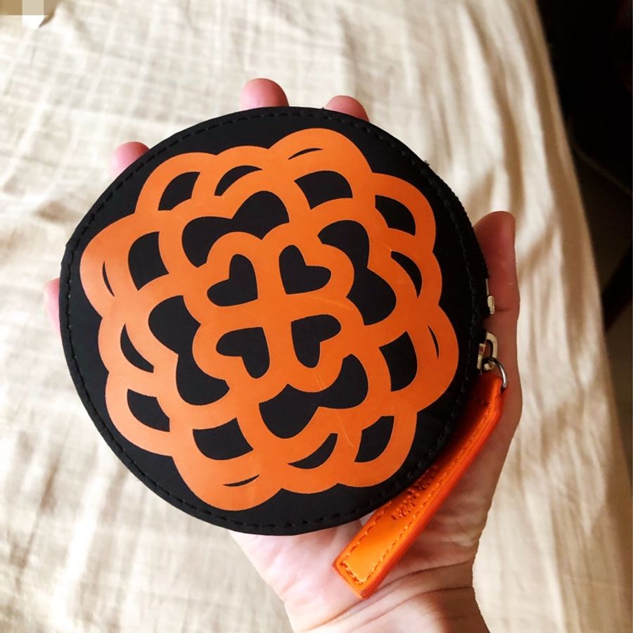 Folli Follie 經典橘色圖騰 收納購物袋 精緻做工-6