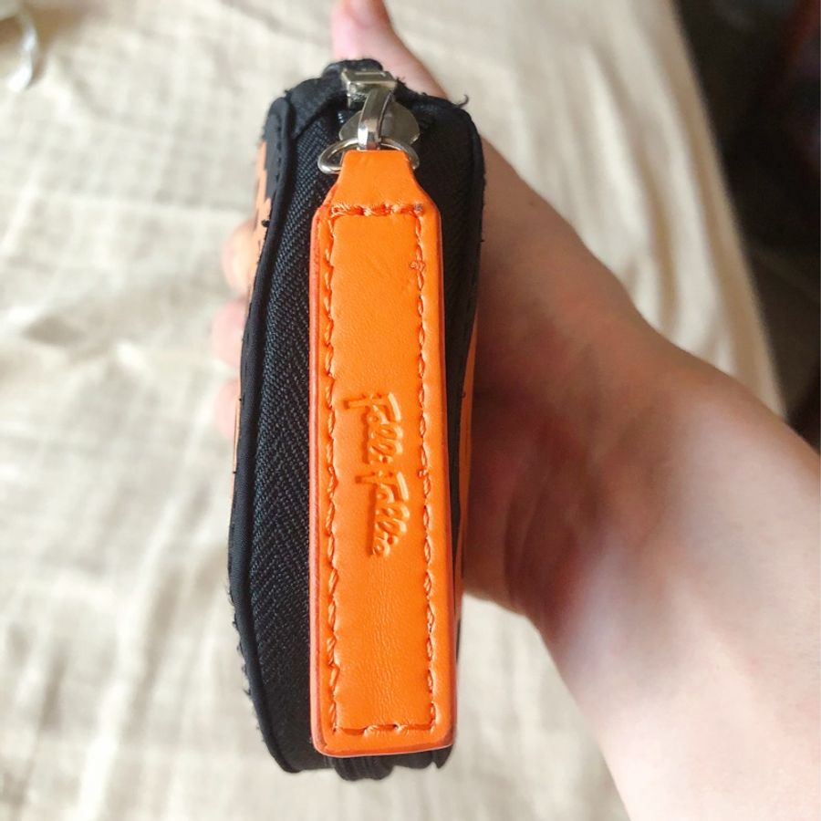Folli Follie 經典橘色圖騰 收納購物袋 精緻做工-7