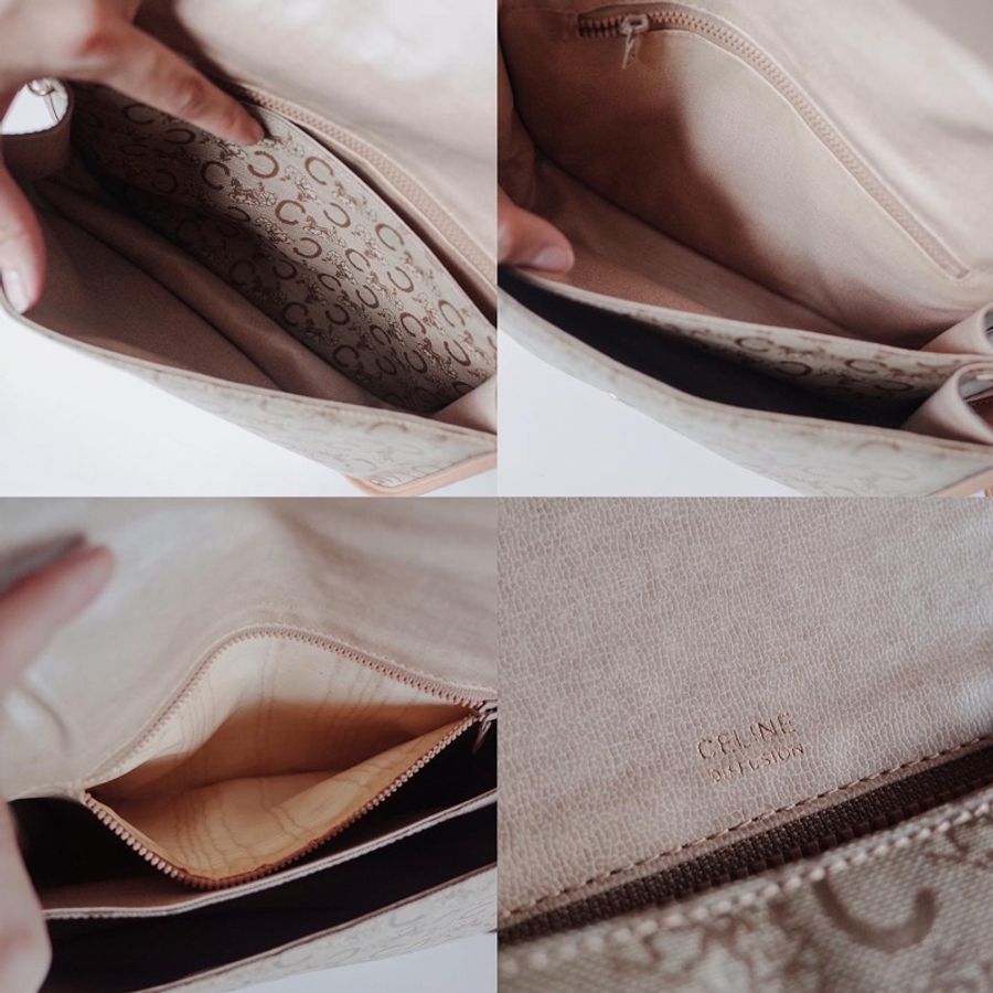 Celine vintage馬車扣老花單肩包-8