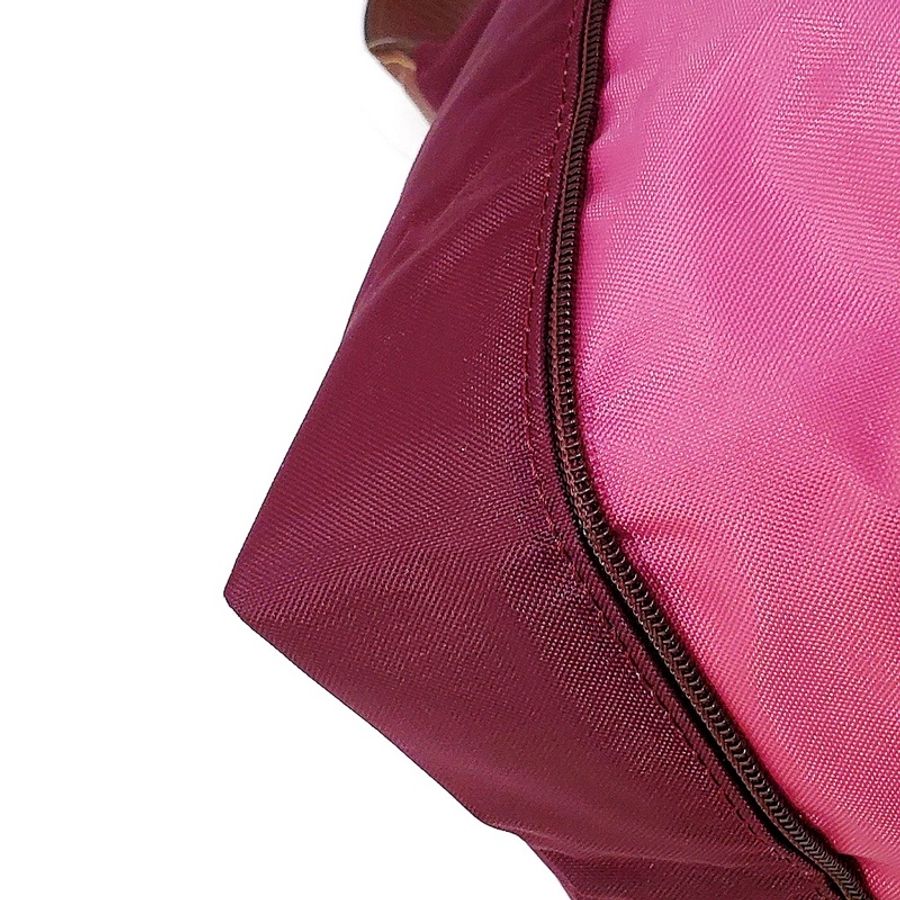 LONGCHAMP 尼龍皮革 雙拼色 肩背包 粗背帶-4