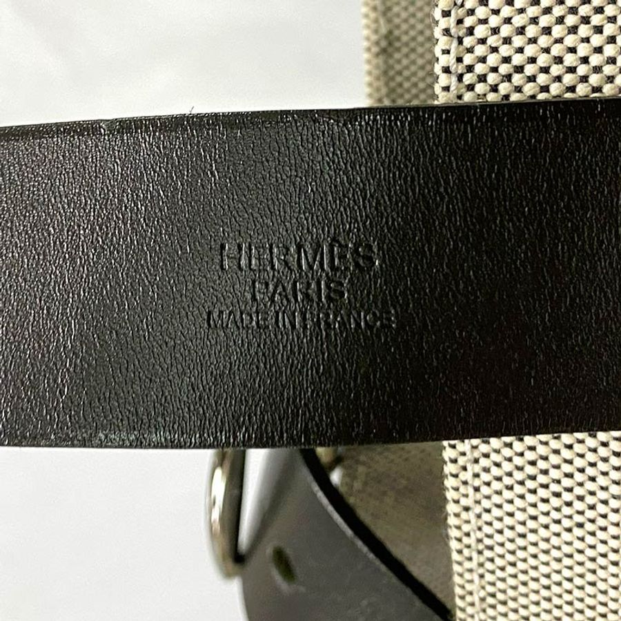 【Hermes】Etriviere 系列厚質帆布小牛皮手提/肩背托特包-5