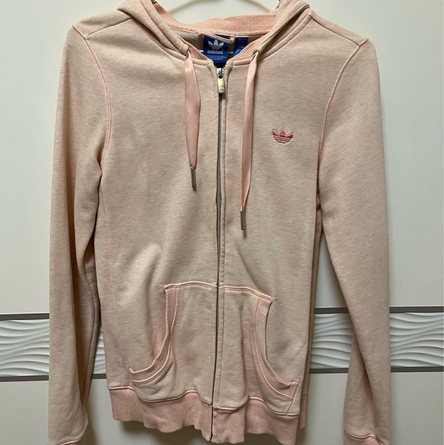 Adidas Original 連帽粉紅色外套-0