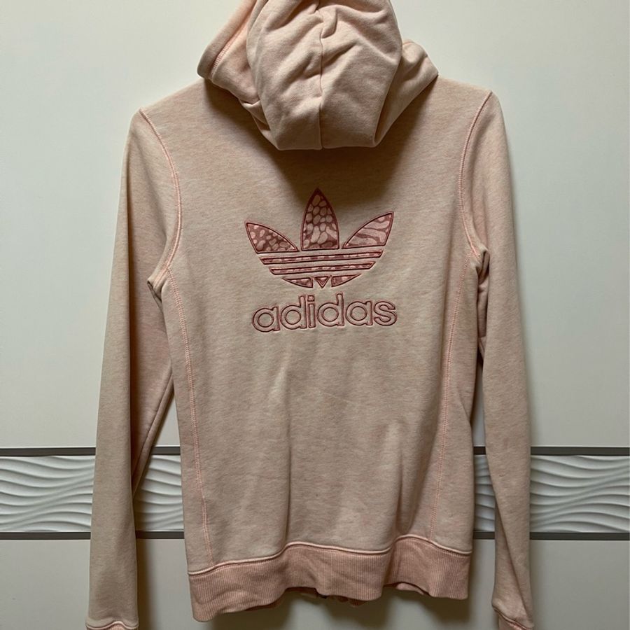 Adidas Original 連帽粉紅色外套-1