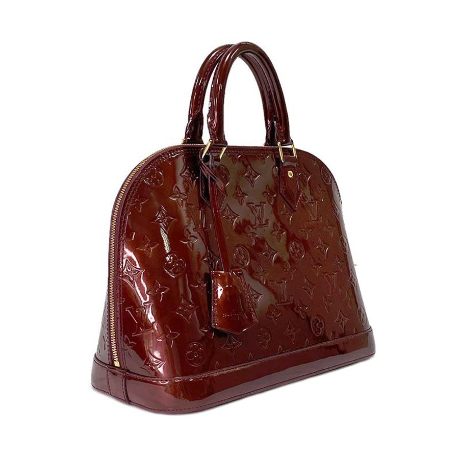 【LV】Monogram Vernis ALMA 亮面漆皮手提包(深葡萄紫紅) M90024-1