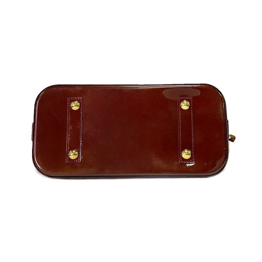 【LV】Monogram Vernis ALMA 亮面漆皮手提包(深葡萄紫紅) M90024-3