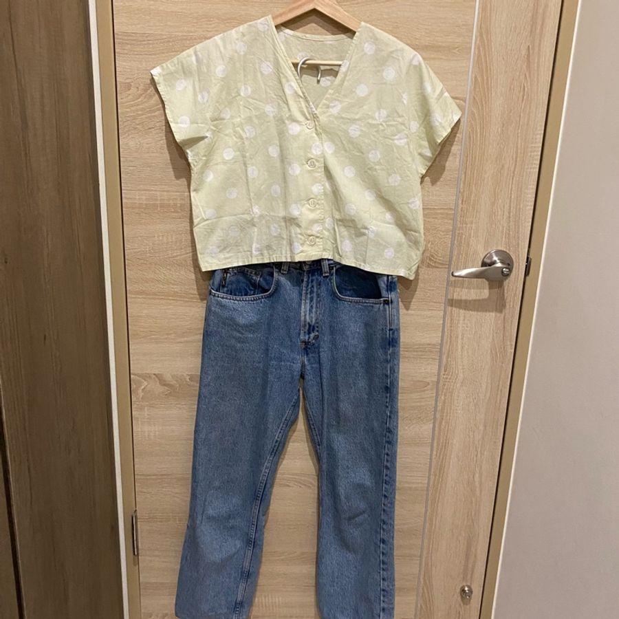 Armani經典淺色牛仔褲-0