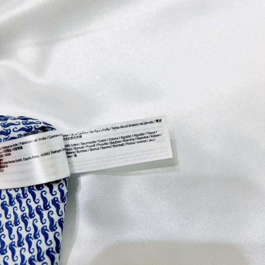 ESPRIT 中性輕薄圍巾/ 藍色、白色/ 舒適棉質 日式風格 造型-4