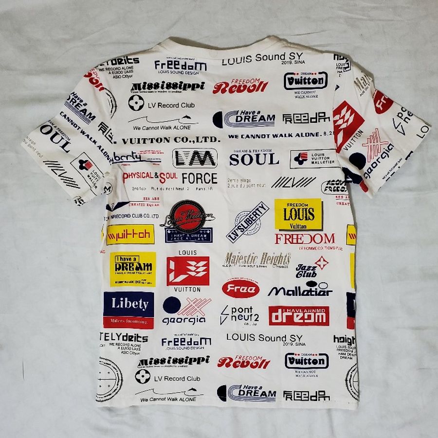 LV 路易威登 T-SHIRT 滿版印花Logo拼貼短袖T恤 1A5DGJ-1