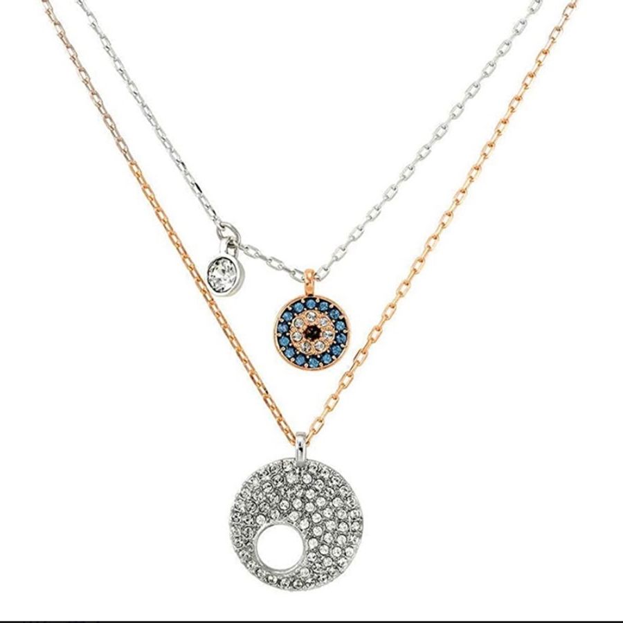 SWAROVSKI 施華洛世奇 Evil Eye璀璨惡魔之眼造型組合項鍊-0