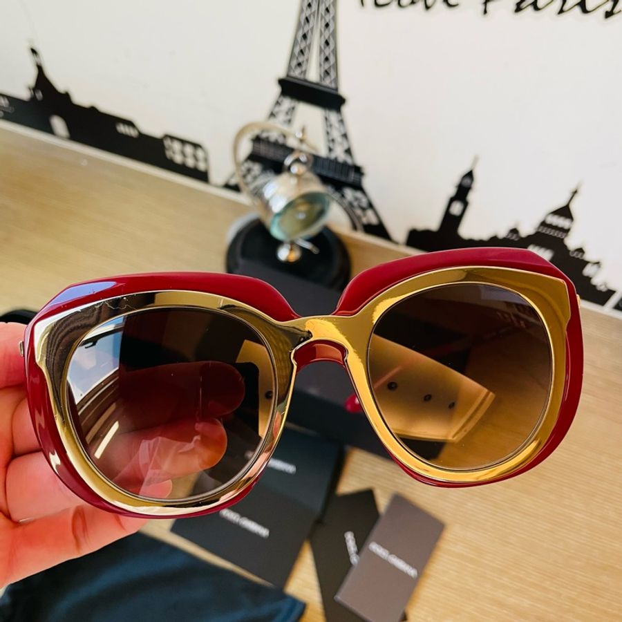 二手正品DOLCE & GABBANA 貓眼墨鏡(全配如圖、有試戴圖)看內文圖片-7