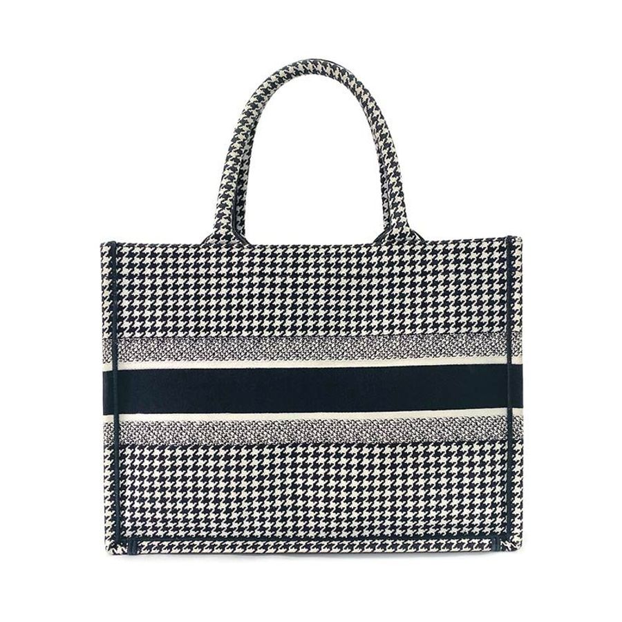 【Dior】黑色大型千鳥格紋刺繡 中碼DIOR BOOK TOTE-3