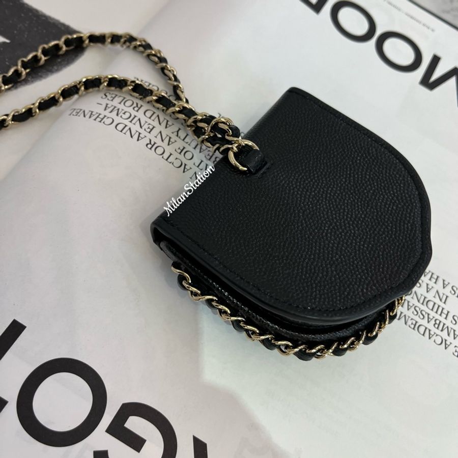 〈 CHANEL〉皮穿鏈掛脖零錢包-3