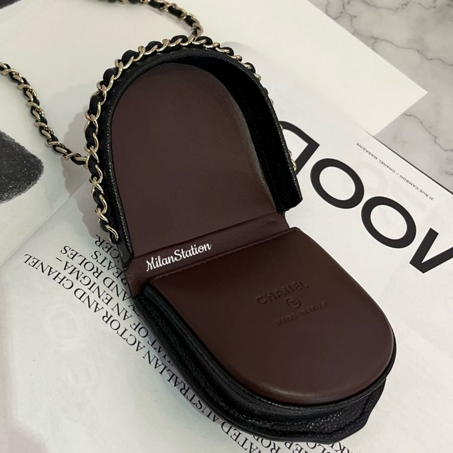 〈 CHANEL〉皮穿鏈掛脖零錢包-4